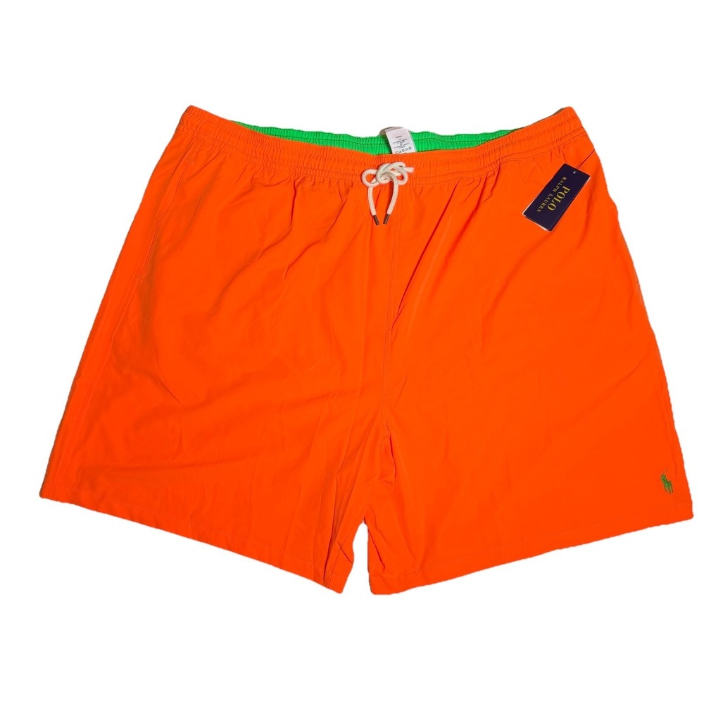 Polo Ralph Lauren Big‎ & Tall Mesh Lined Swim Traveler Classic Orange 4LT  Trunk